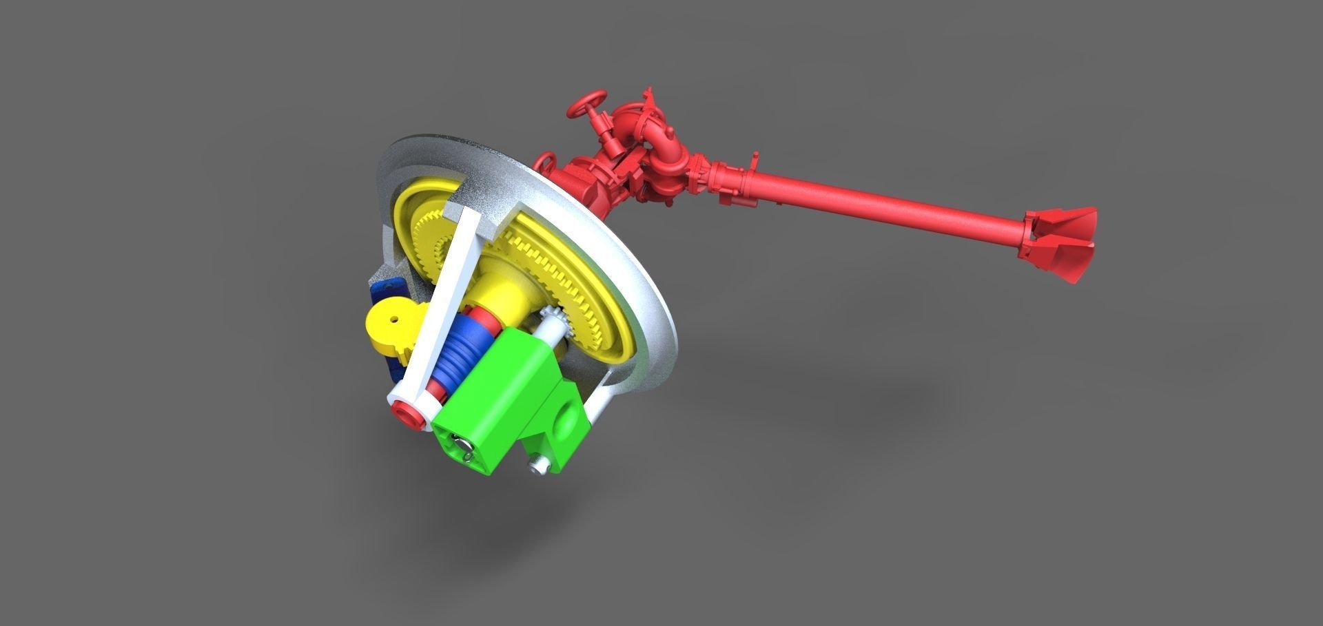 Extinguishing monitor 2axis self turning 3D print model_4