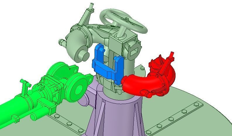 Extinguishing monitor 2axis self turning 3D print model_8