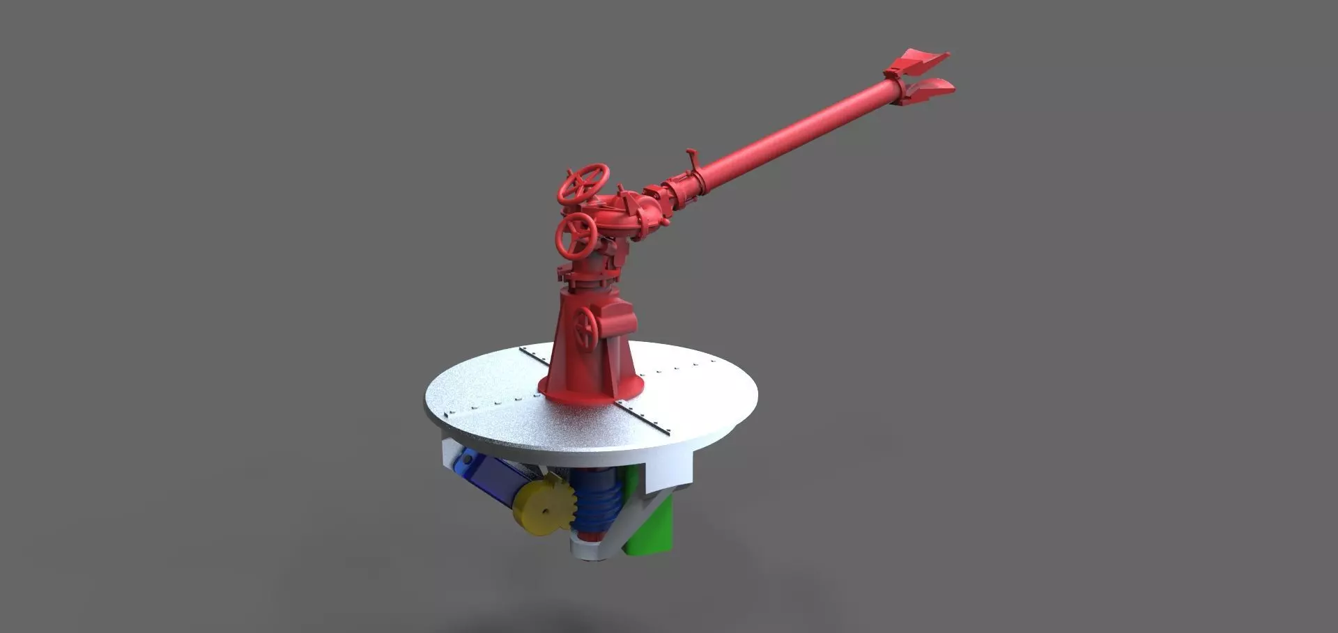 Extinguishing monitor 2axis self turning 3D print model_0