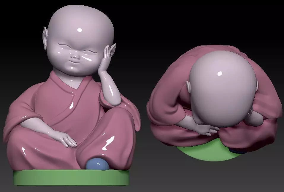 A LITTLE MONK NO speak no see no speak no evil 3D print model