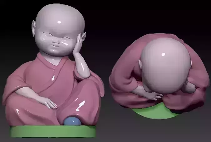 A LITTLE MONK  NO speak  no see  no speak  no evil 3D print model