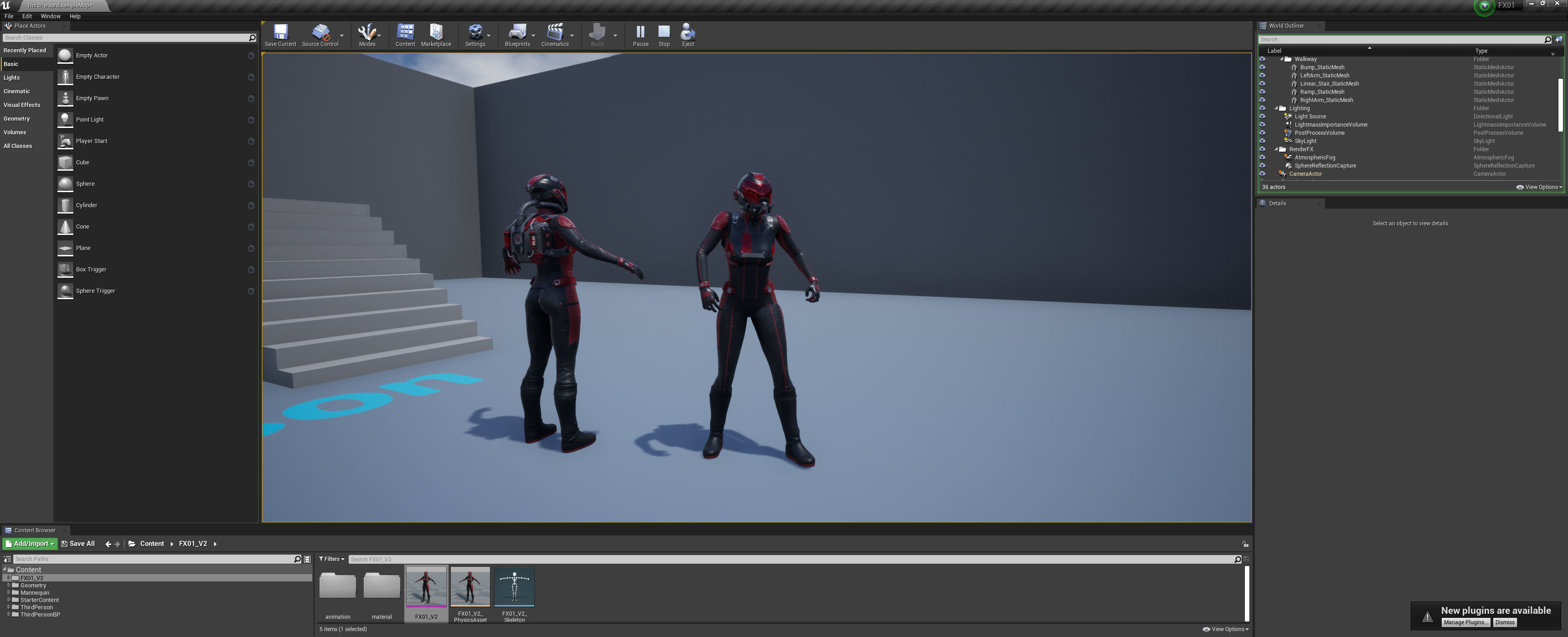 FX01 Female Space Suit Red LITE VERSION Low-poly 3D model_13