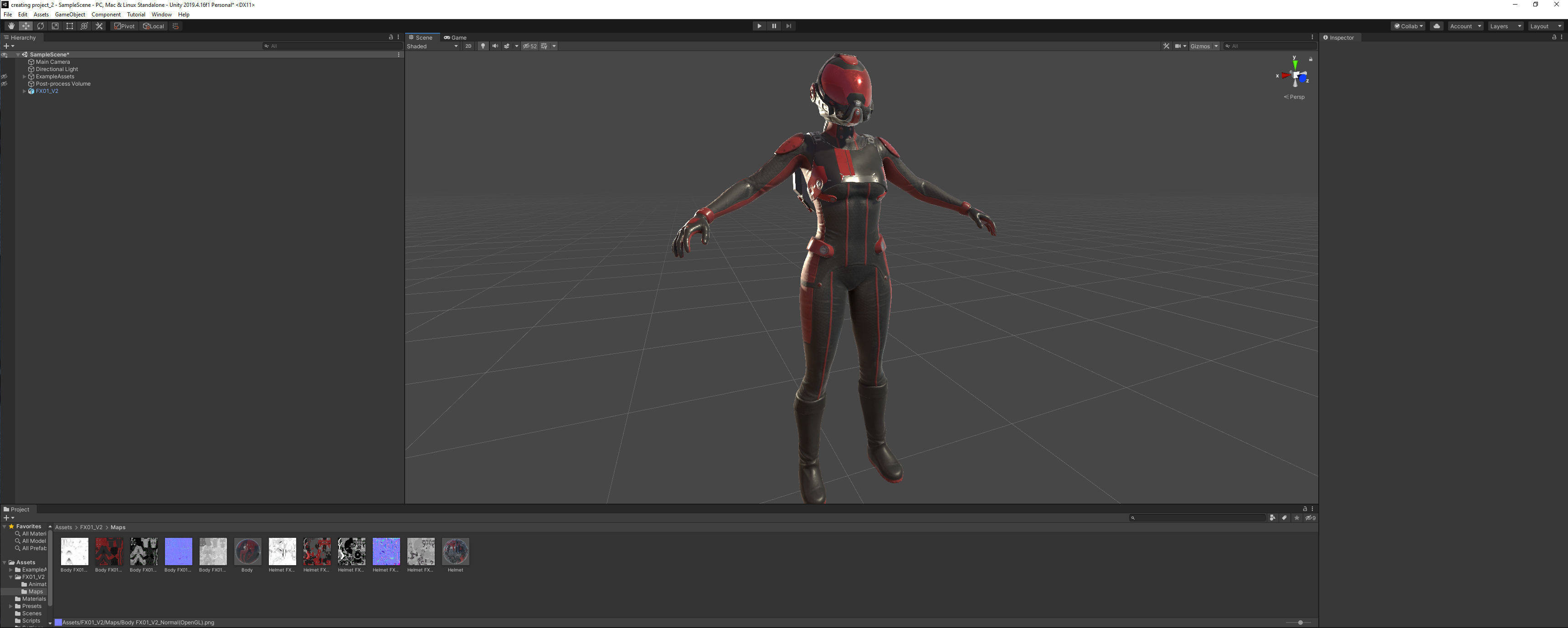 FX01 Female Space Suit Red LITE VERSION Low-poly 3D model_11