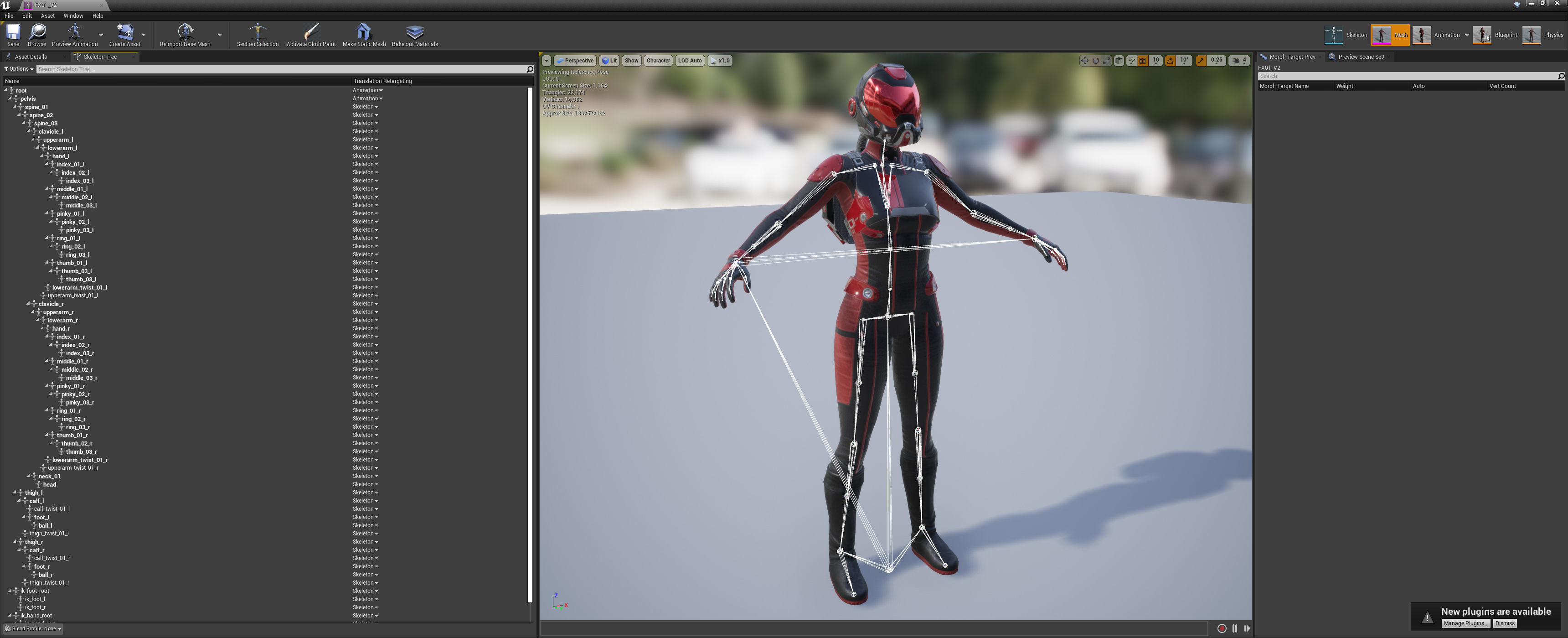 FX01 Female Space Suit Red LITE VERSION Low-poly 3D model_14