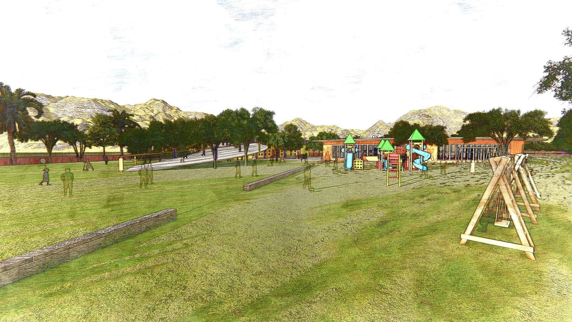 Kindergarten - Exterior - Circular Model - Architectural Scene Low-poly 3D model_1