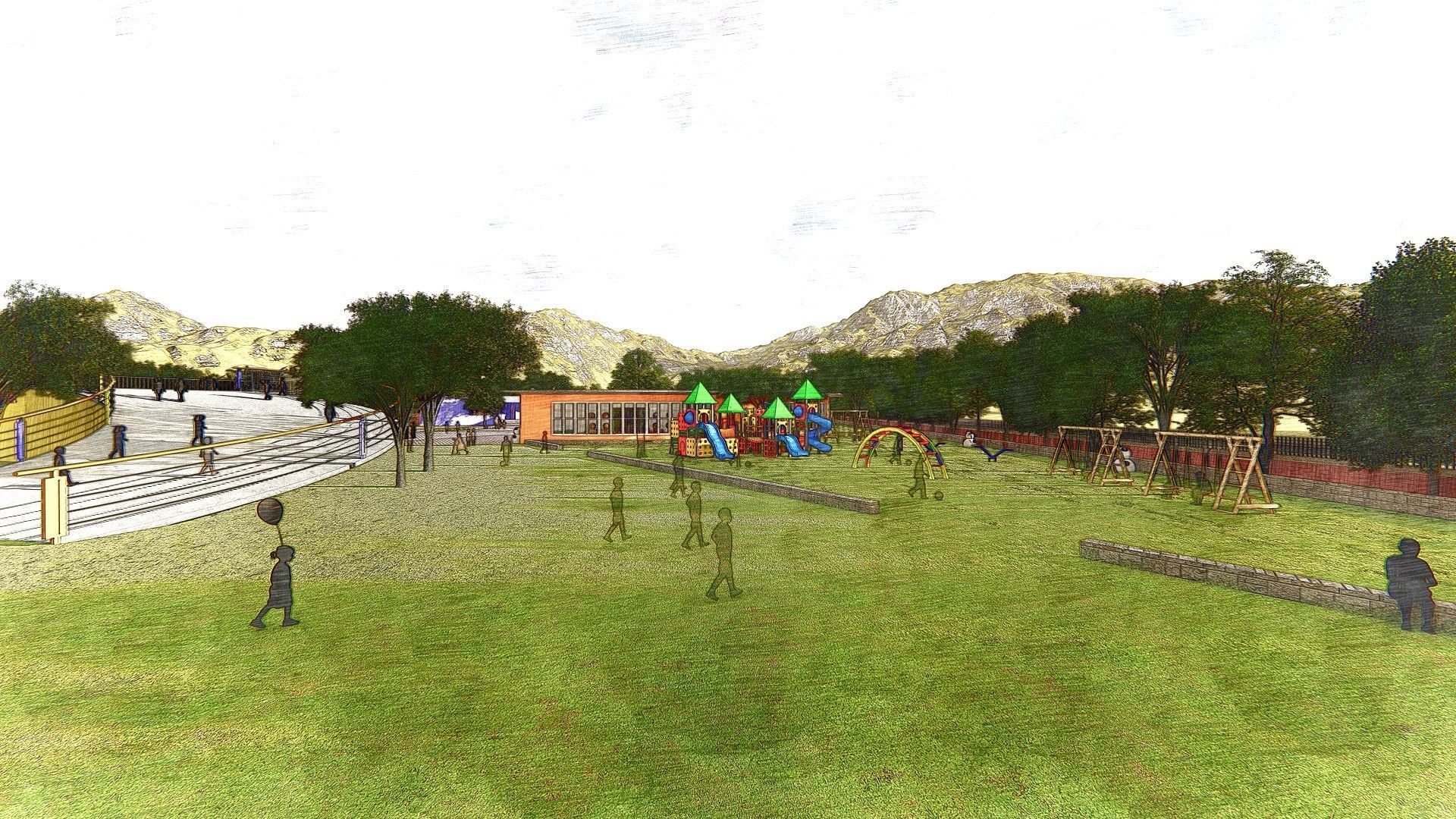 Kindergarten - Exterior - Circular Model - Architectural Scene Low-poly 3D model_3