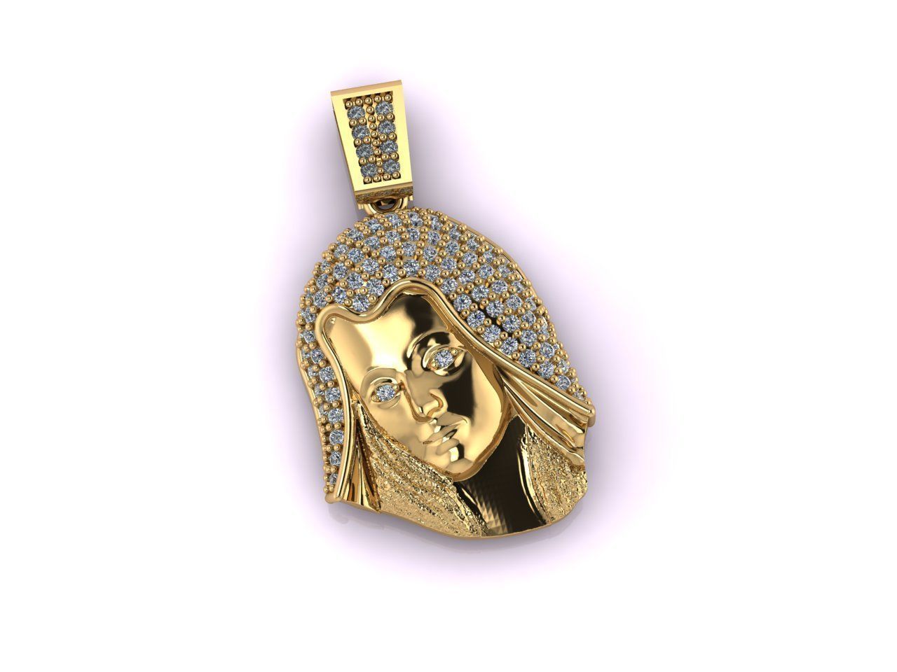 Virgin Mary With Stone - 3D - STL - Ready Machine 3D print model_2