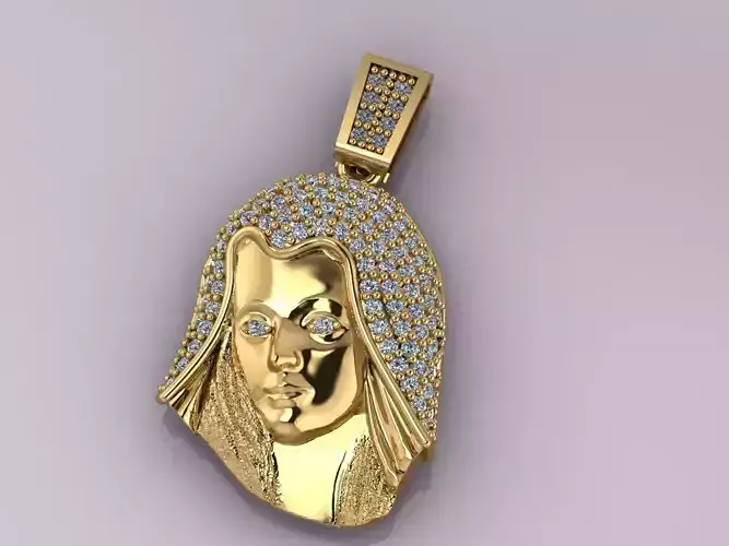 Virgin Mary With Stone - 3D - STL - Ready Machine