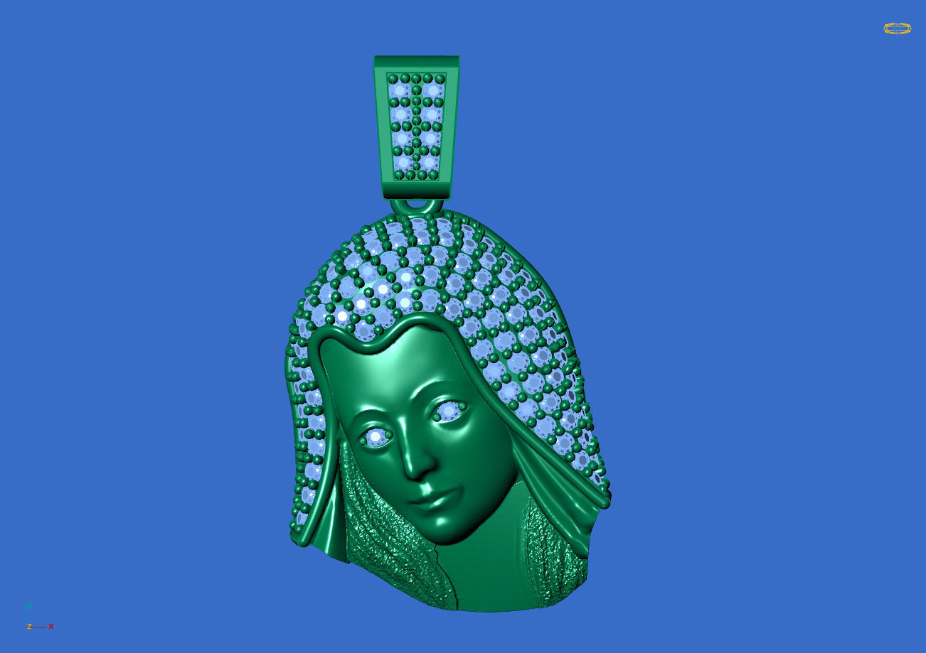 Virgin Mary With Stone - 3D - STL - Ready Machine 3D print model_12