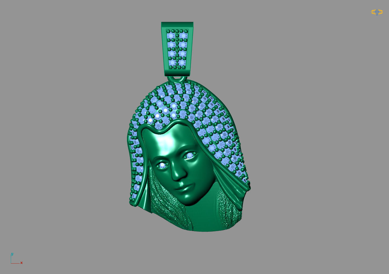 Virgin Mary With Stone - 3D - STL - Ready Machine 3D print model_4