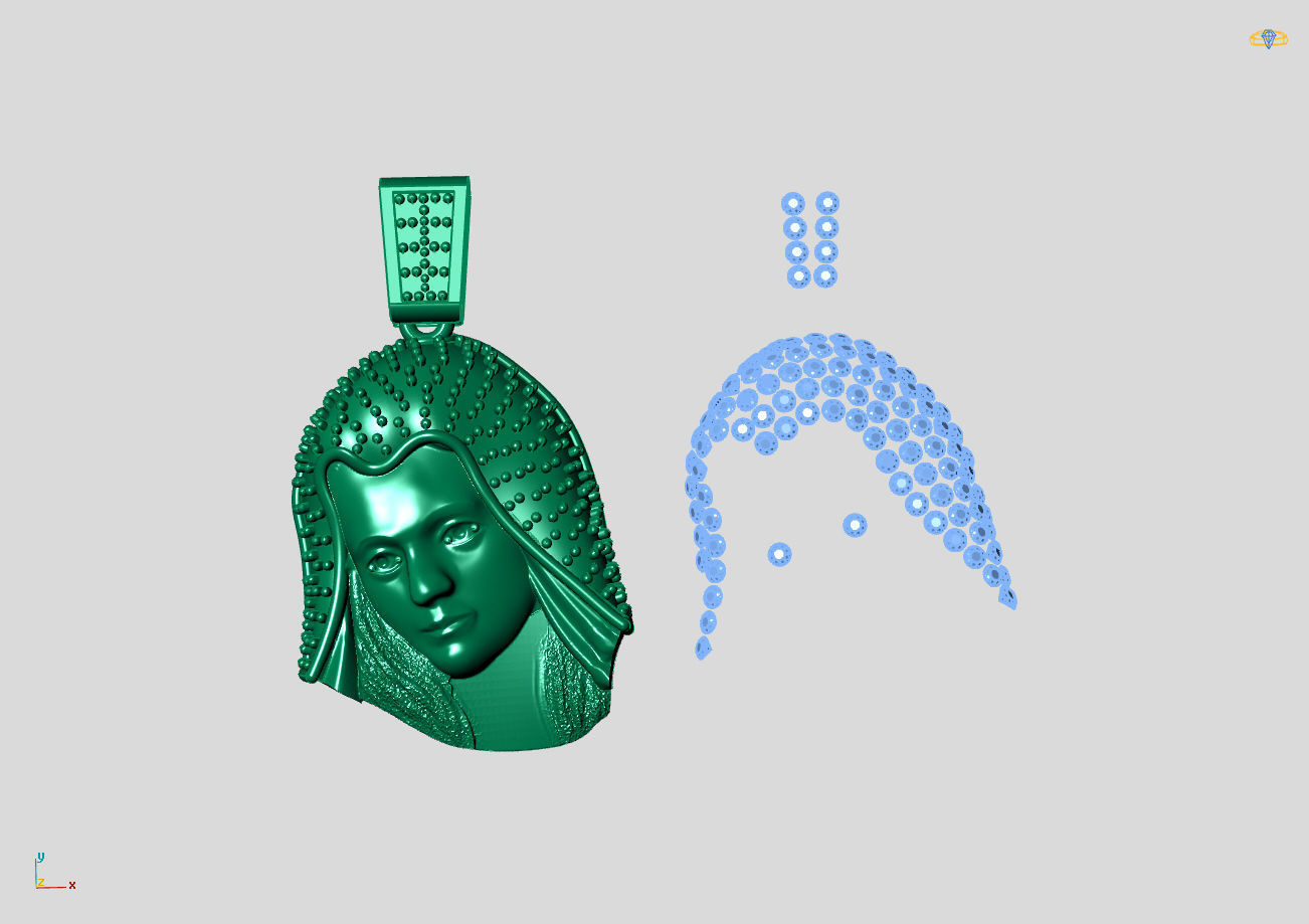 Virgin Mary With Stone - 3D - STL - Ready Machine 3D print model_3