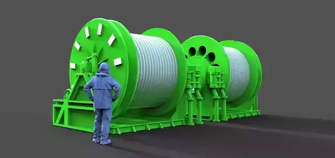 Large winch for vessel  Typ A 3D print model