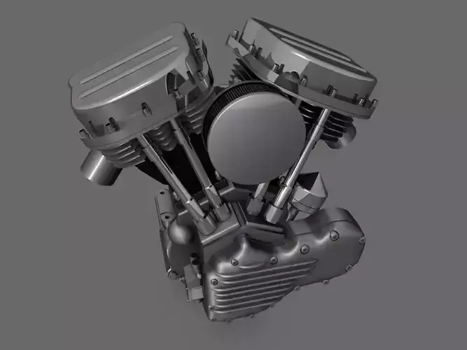 Panhead Harley Motorcycle Engine 3D model
