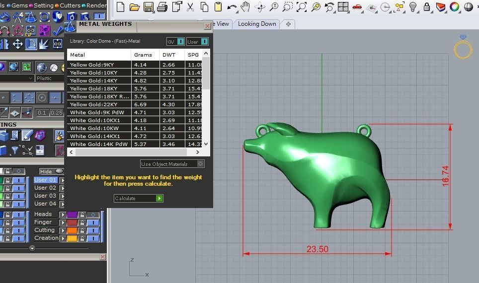 pig pendant 3D print model_2