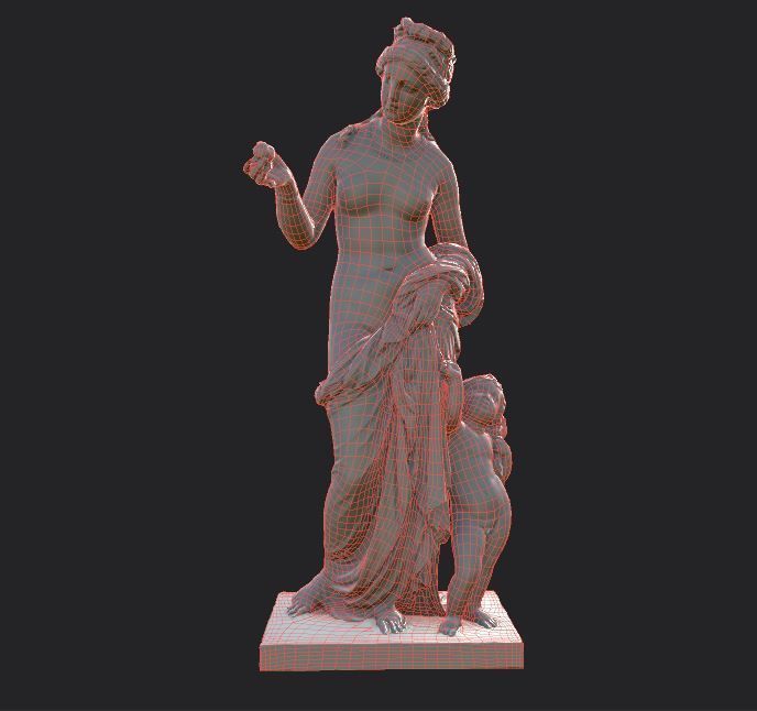 Venus and Amor Low-poly 3D model_27