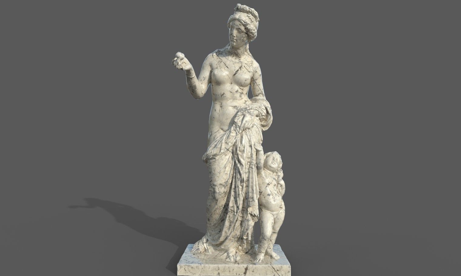 Venus and Amor Low-poly 3D model_17