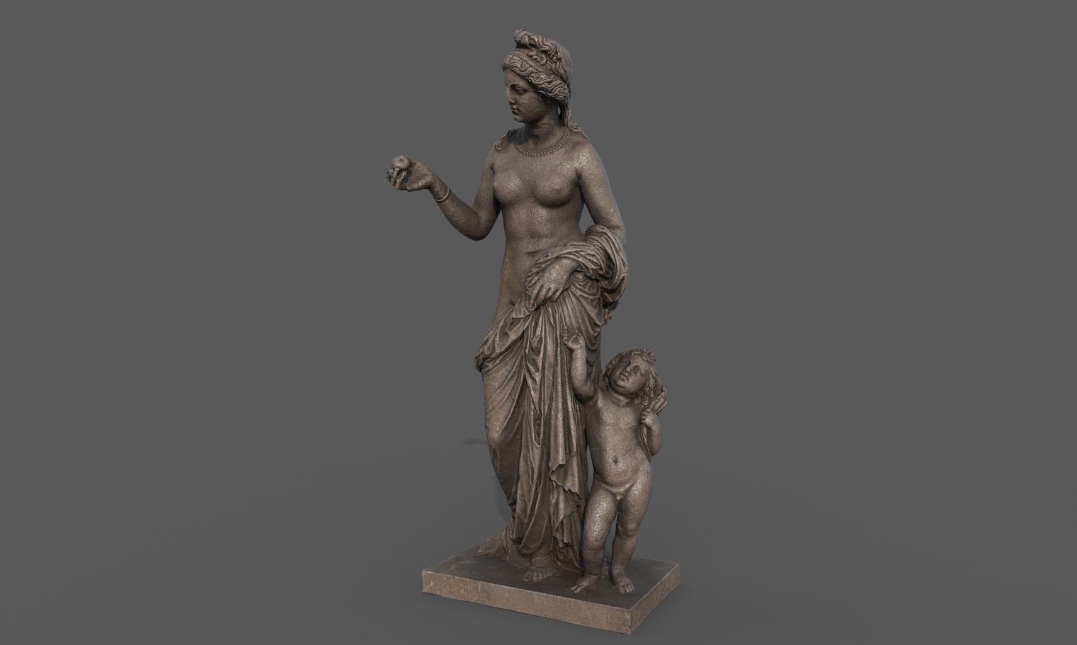 Venus and Amor Low-poly 3D model_1