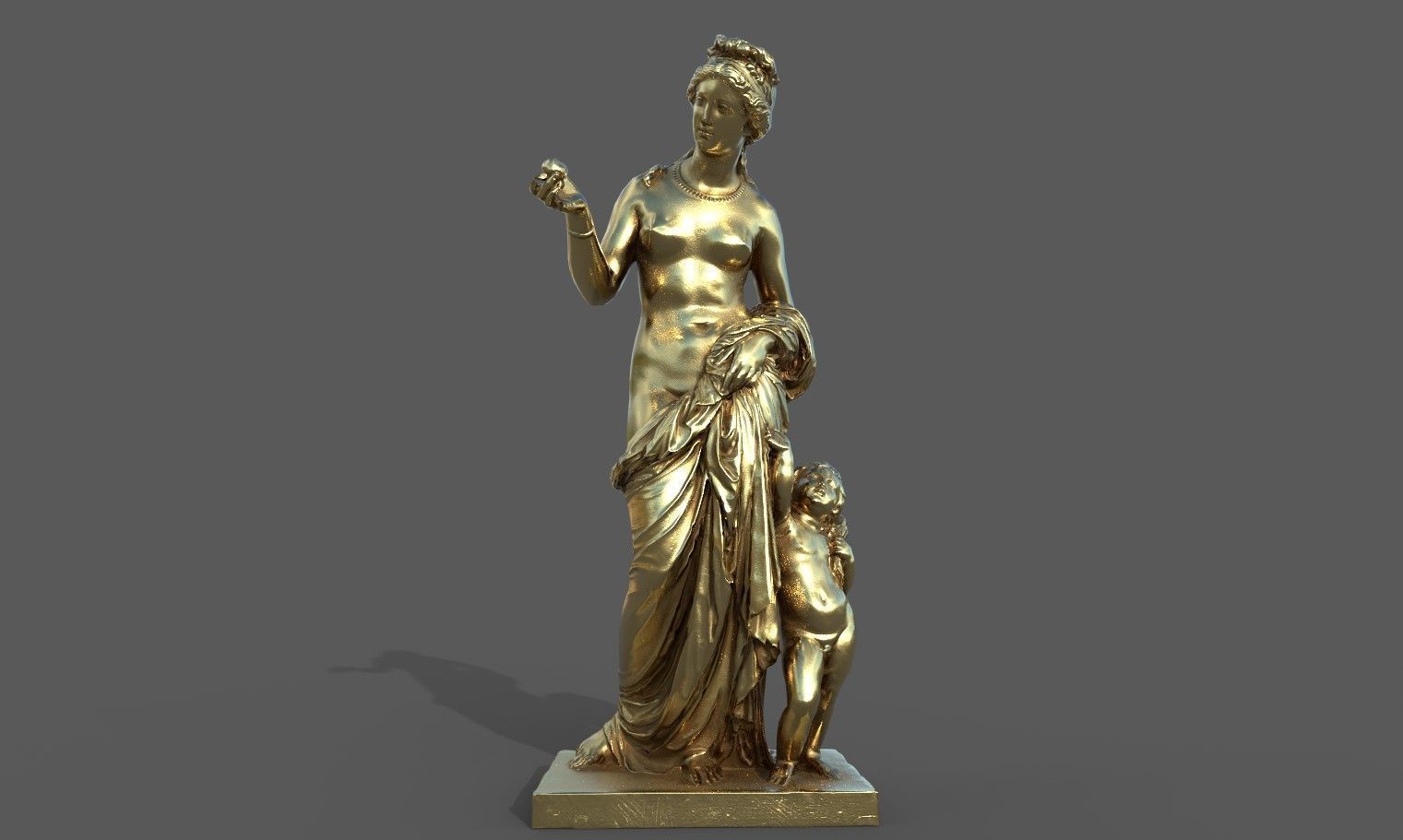 Venus and Amor Low-poly 3D model_21