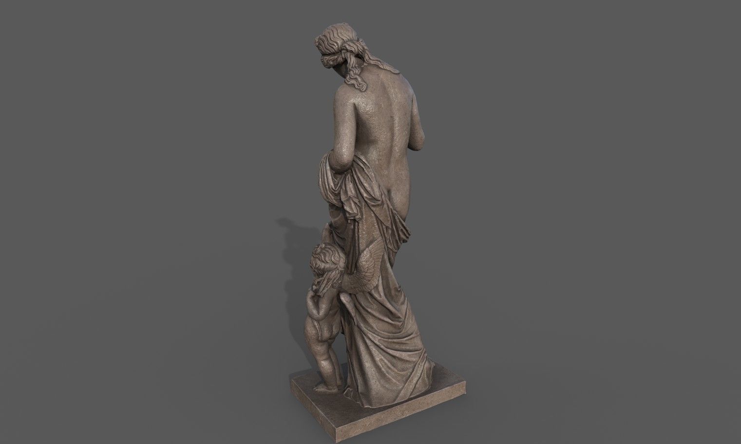 Venus and Amor Low-poly 3D model_3