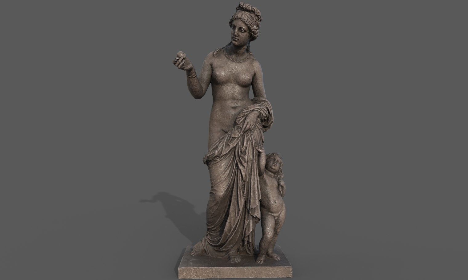 Venus and Amor Low-poly 3D model_2