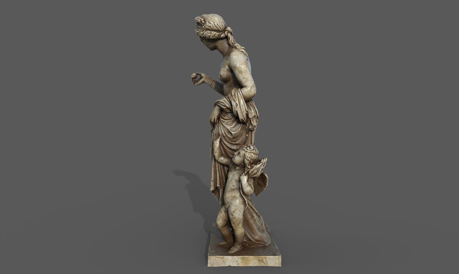 Venus and Amor Low-poly 3D model_13