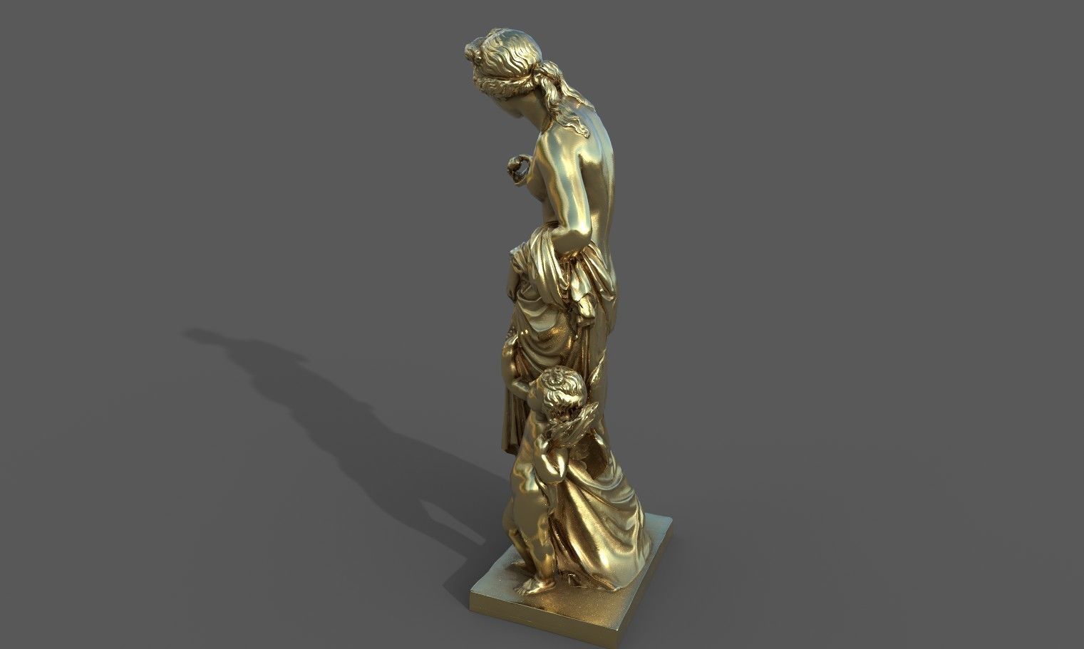 Venus and Amor Low-poly 3D model_23