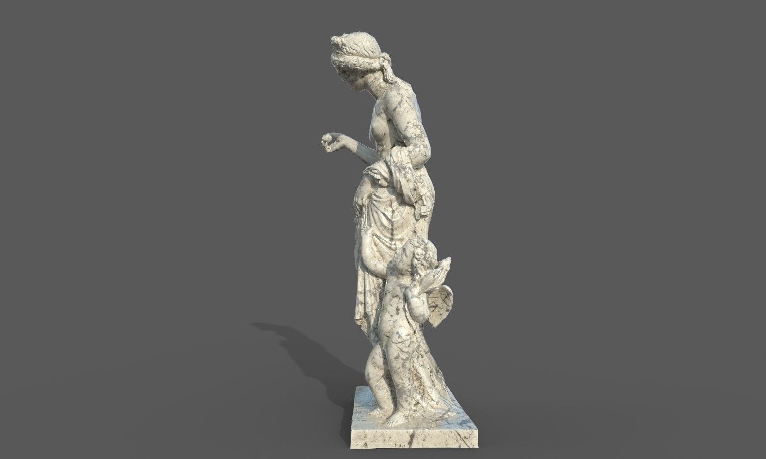 Venus and Amor Low-poly 3D model_16