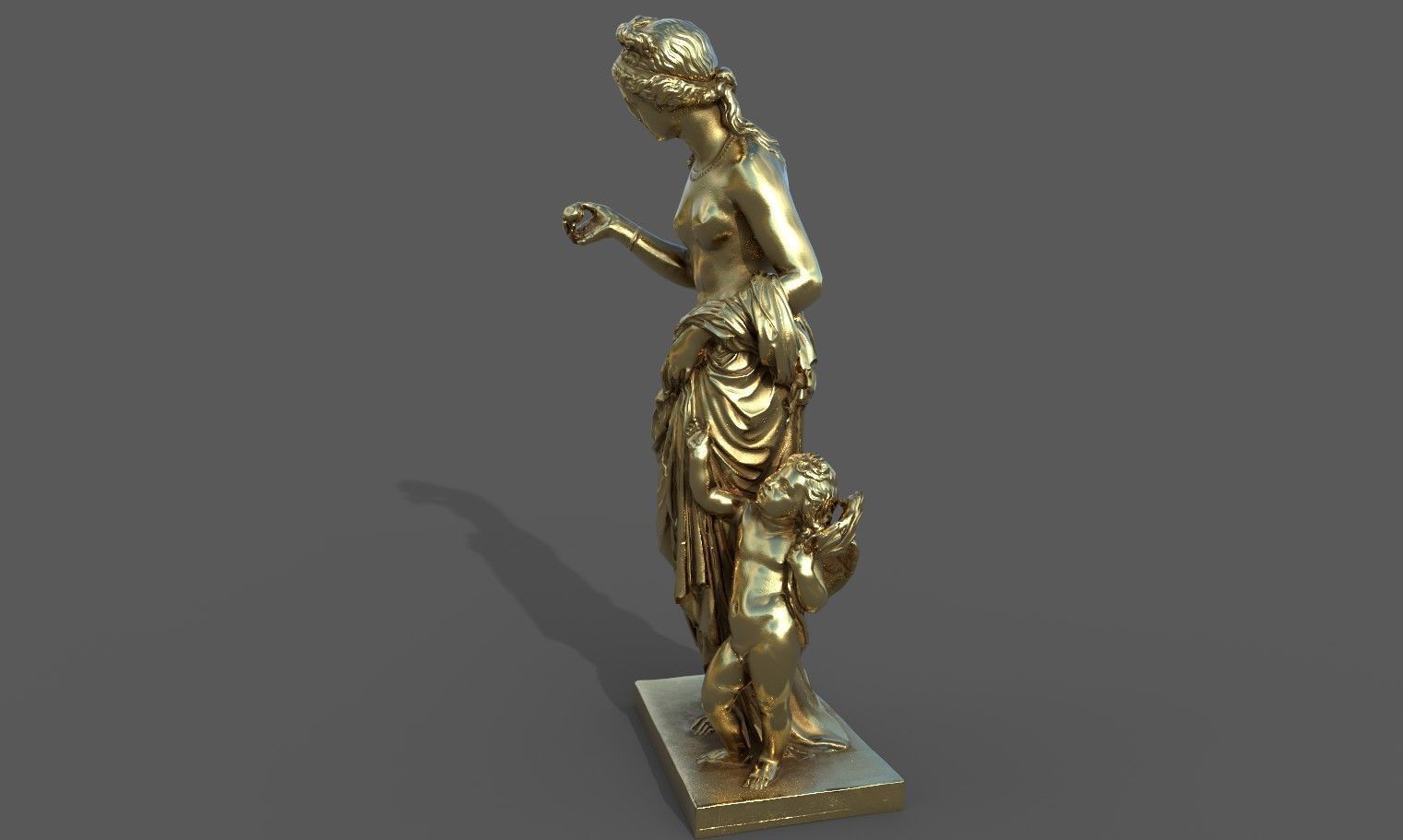 Venus and Amor Low-poly 3D model_24