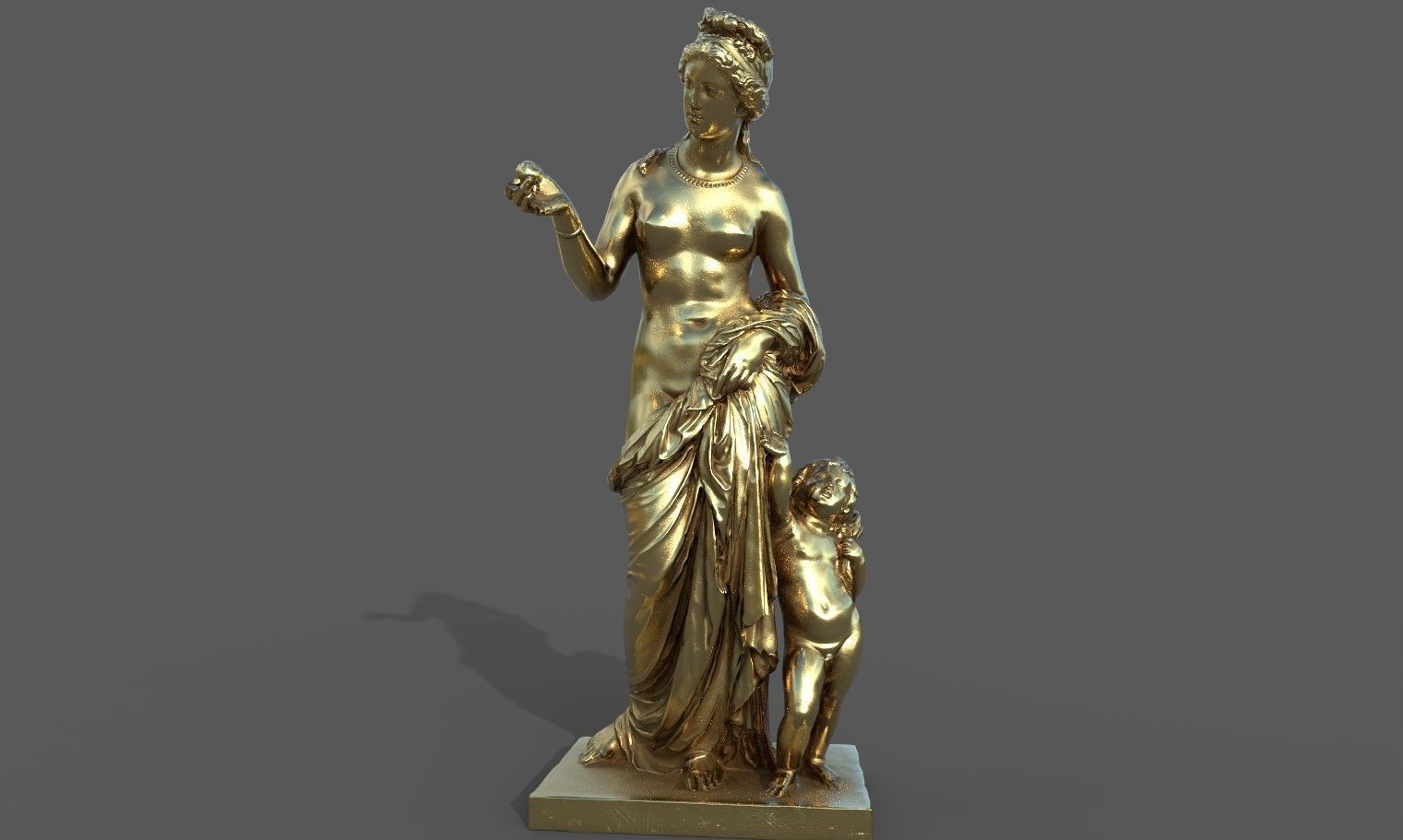 Venus and Amor Low-poly 3D model_25