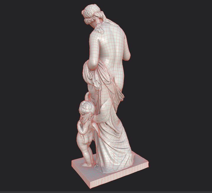 Venus and Amor Low-poly 3D model_28