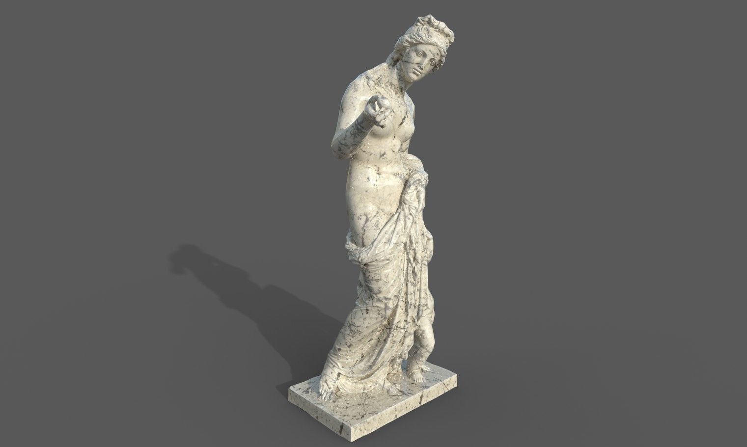 Venus and Amor Low-poly 3D model_18
