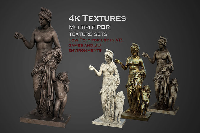 Venus and Amor Low-poly 3D model