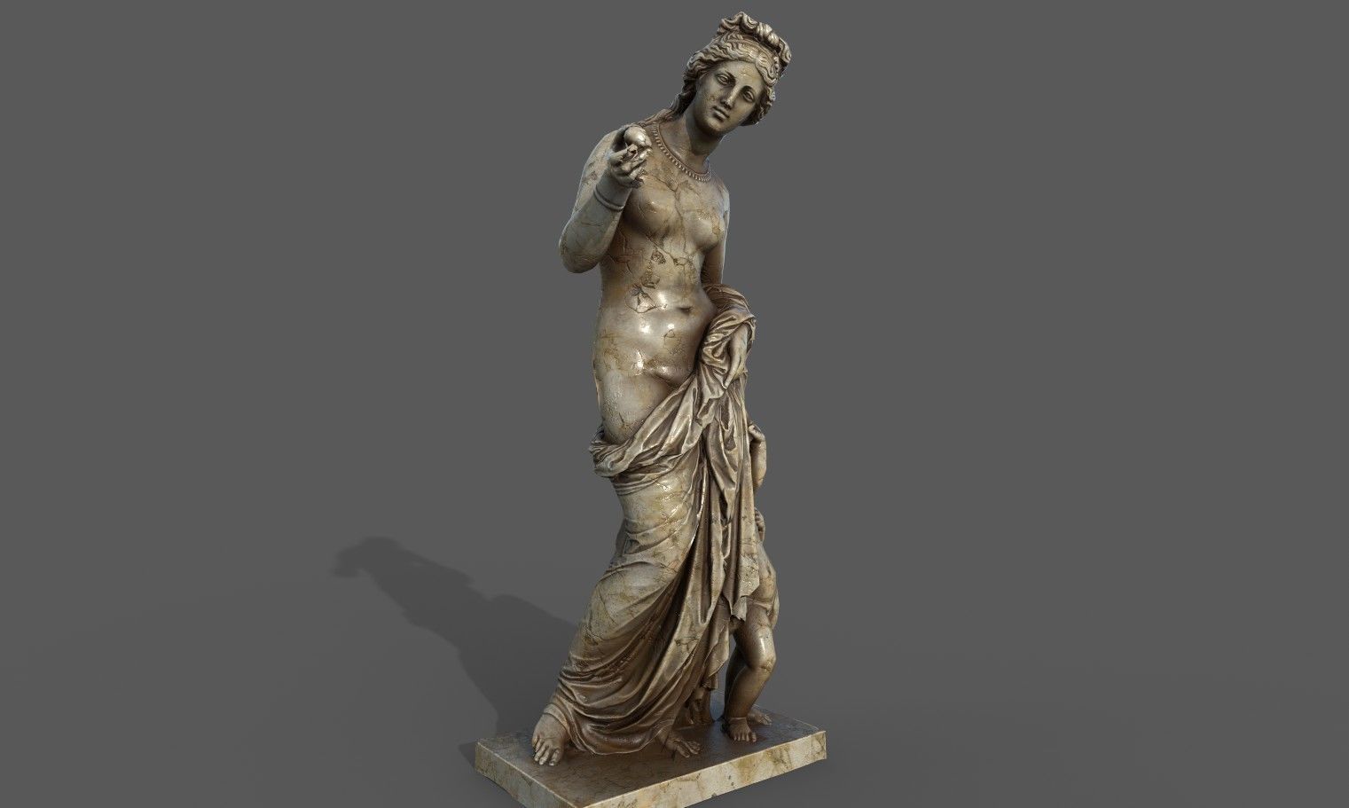 Venus and Amor Low-poly 3D model_8