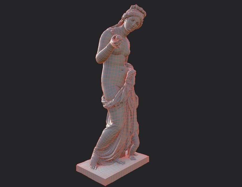 Venus and Amor Low-poly 3D model_29