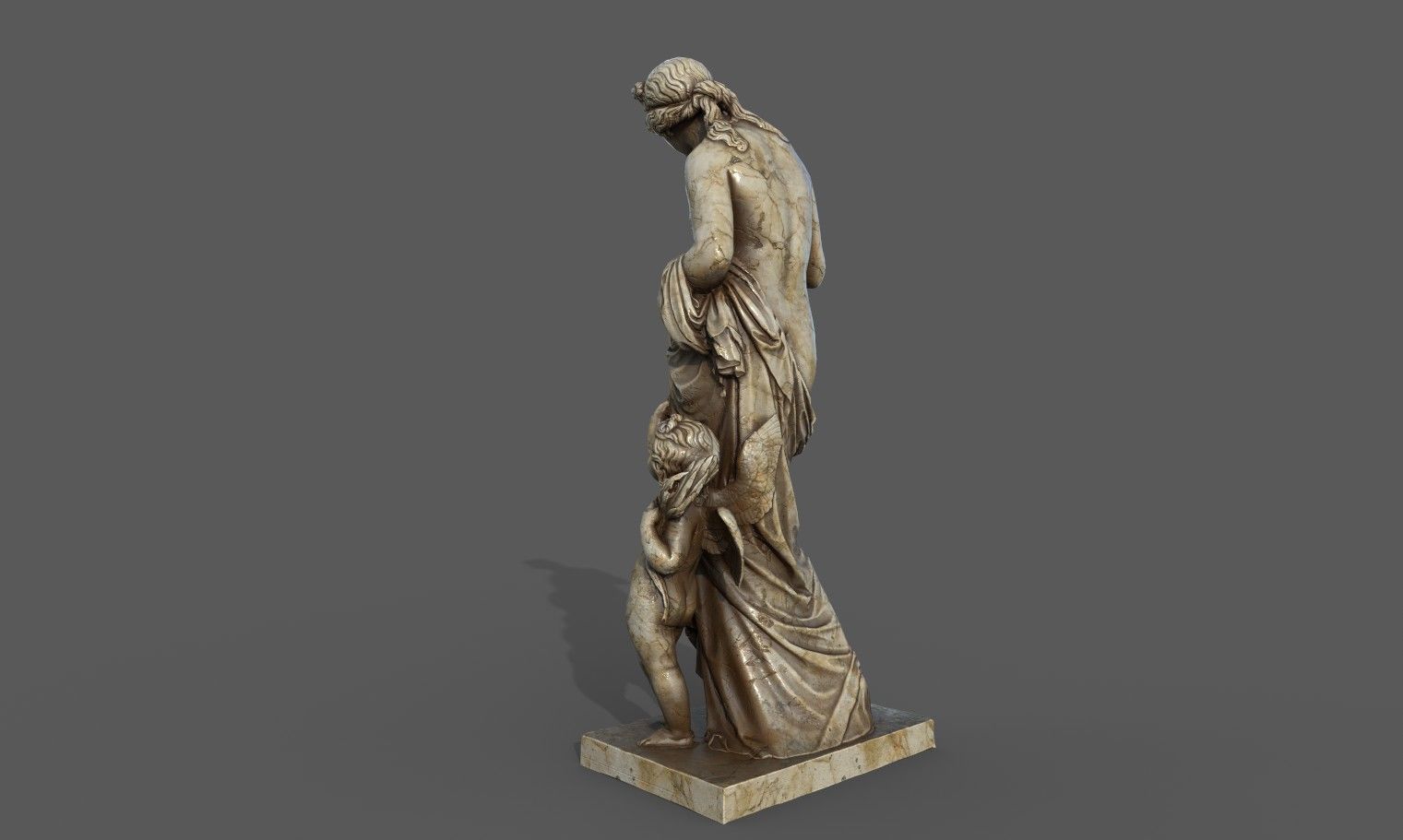 Venus and Amor Low-poly 3D model_14