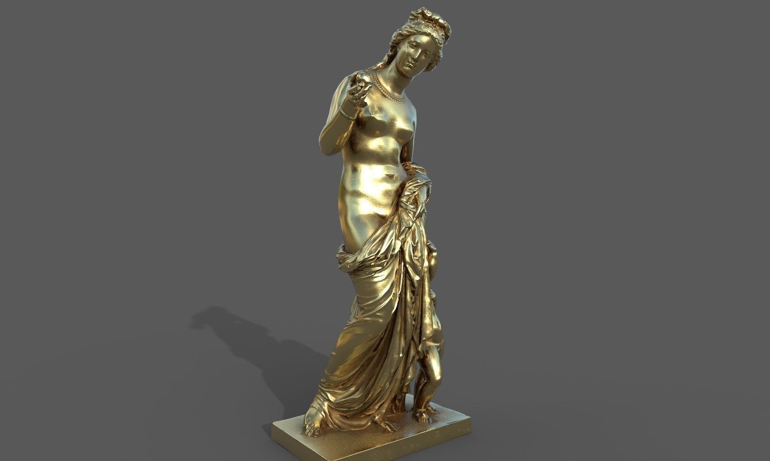 Venus and Amor Low-poly 3D model_26