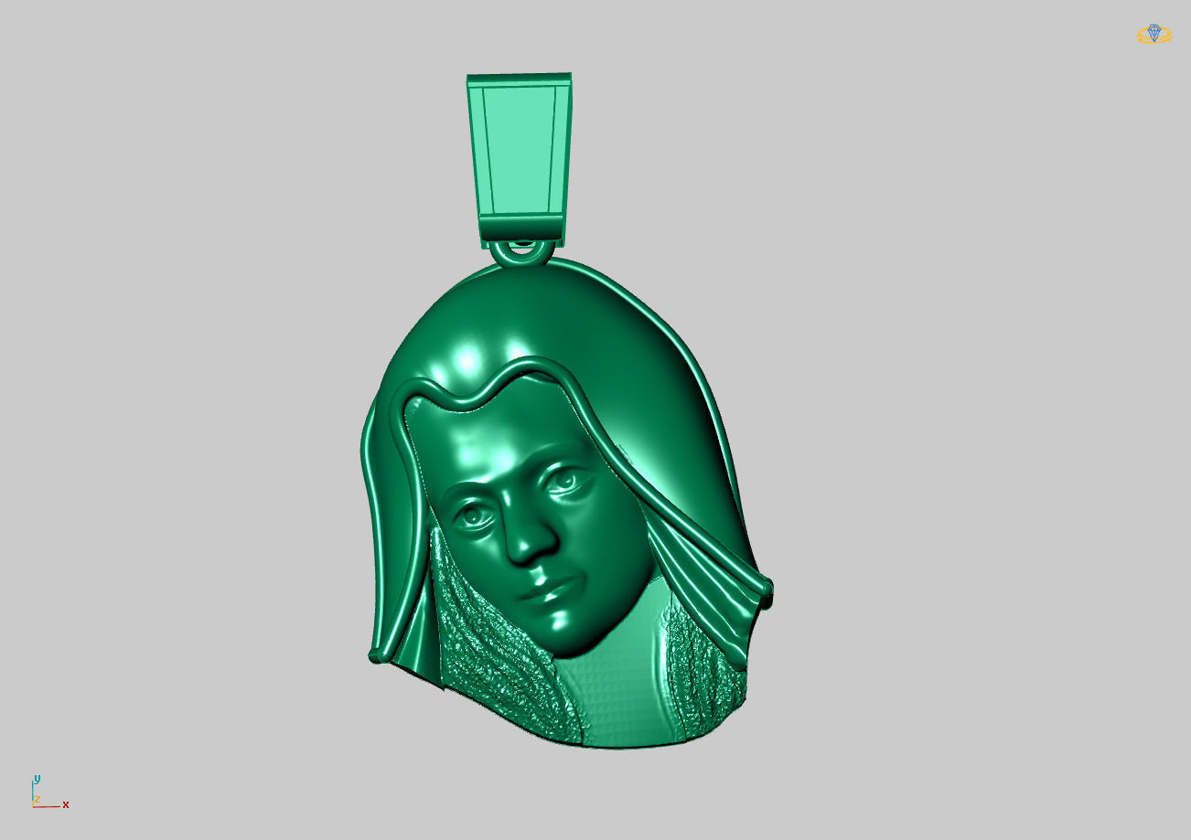 Virgin Mary Plain - 3D - STL - Ready Machine 3D print model_4