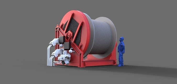 Large winch for vessel  Typ B 3D print model