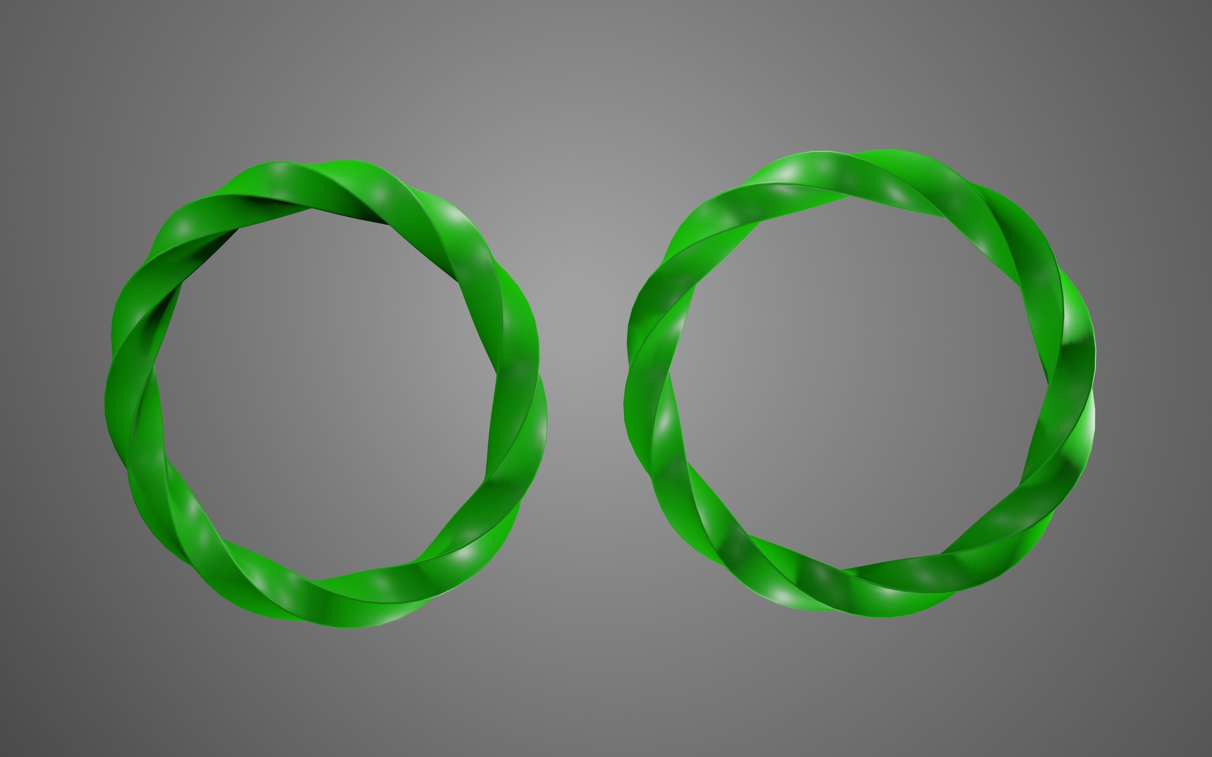 Green spiral ring model 3D print model_6