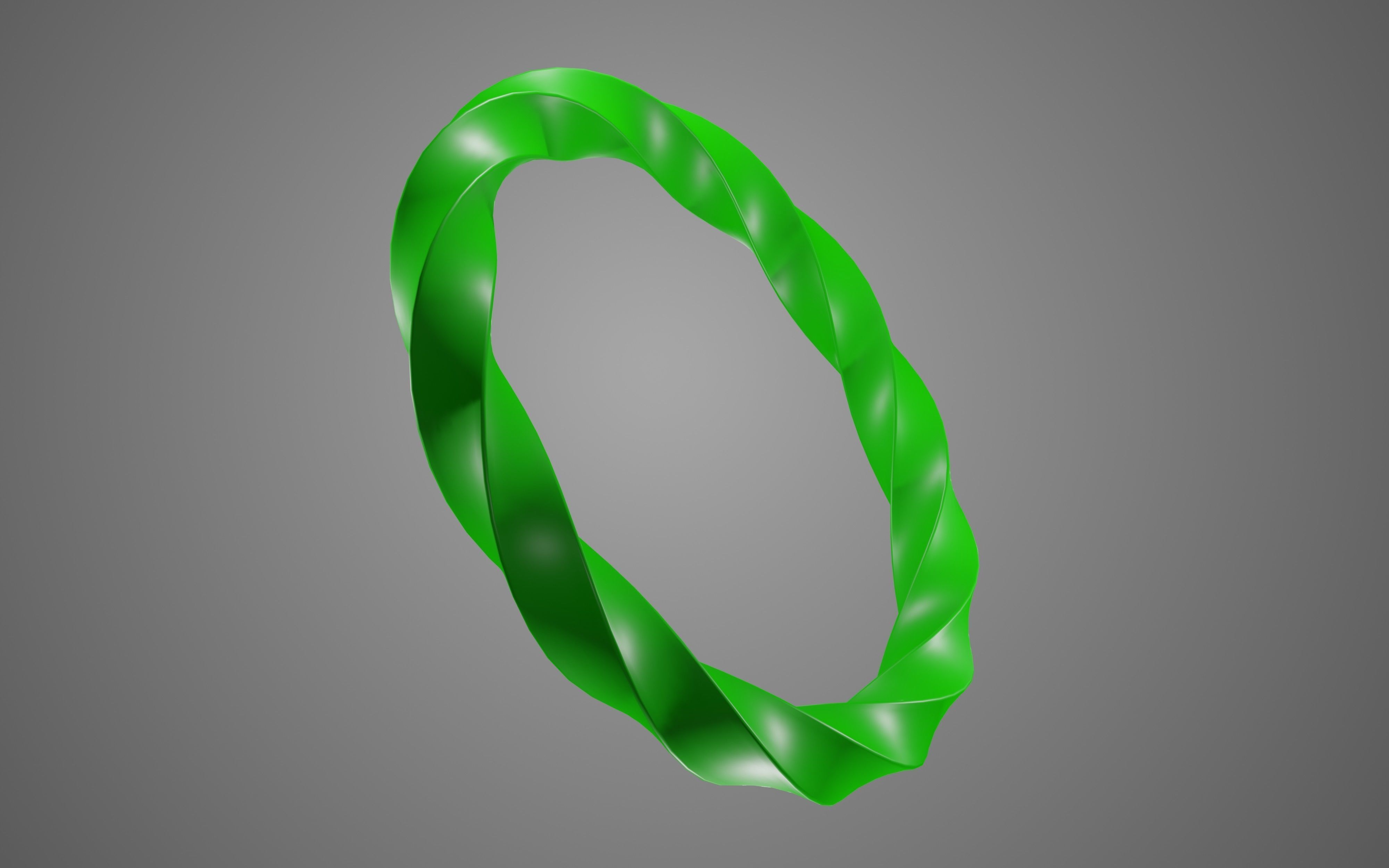 Green spiral ring model 3D print model_1