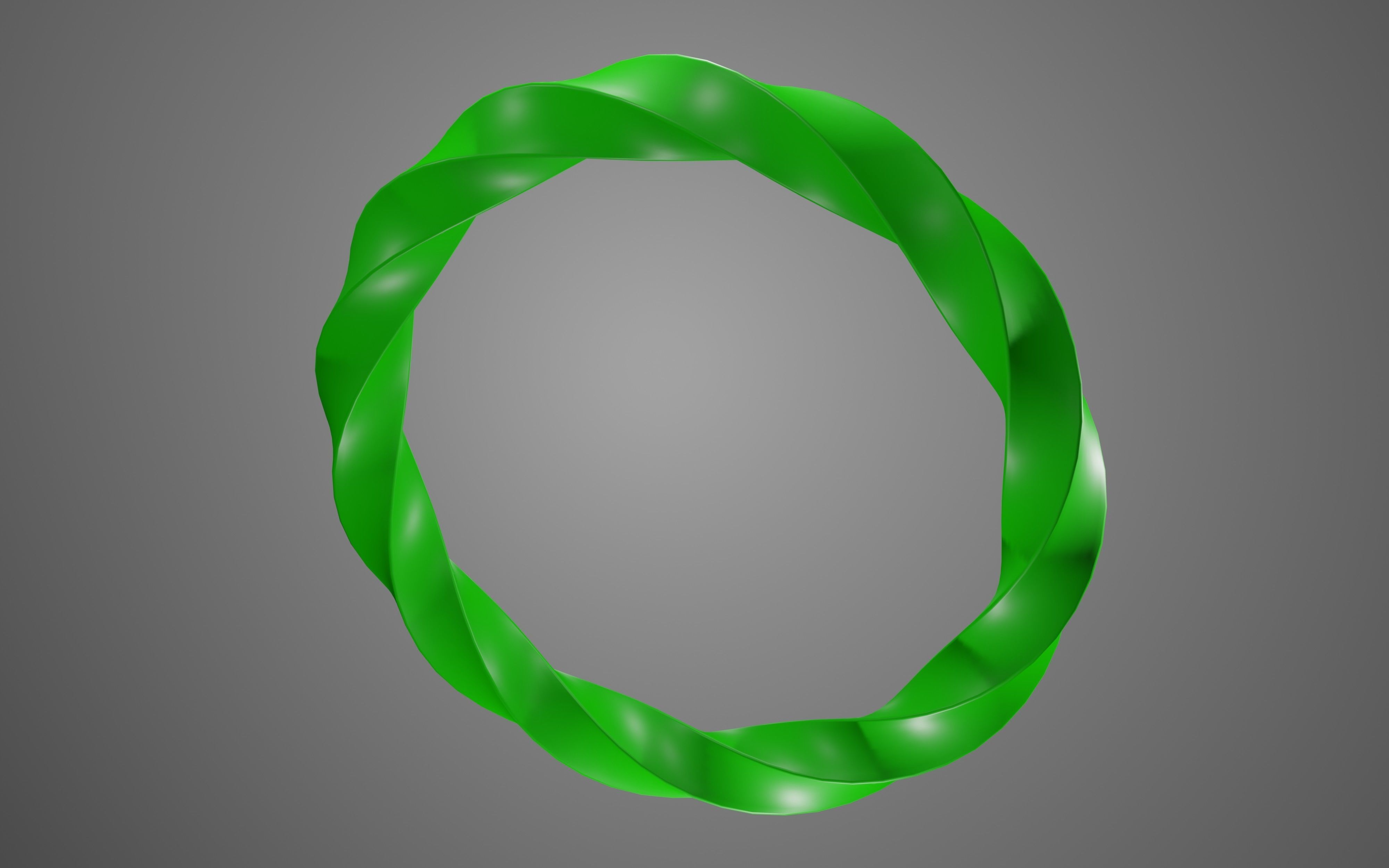 Green spiral ring model 3D print model_4
