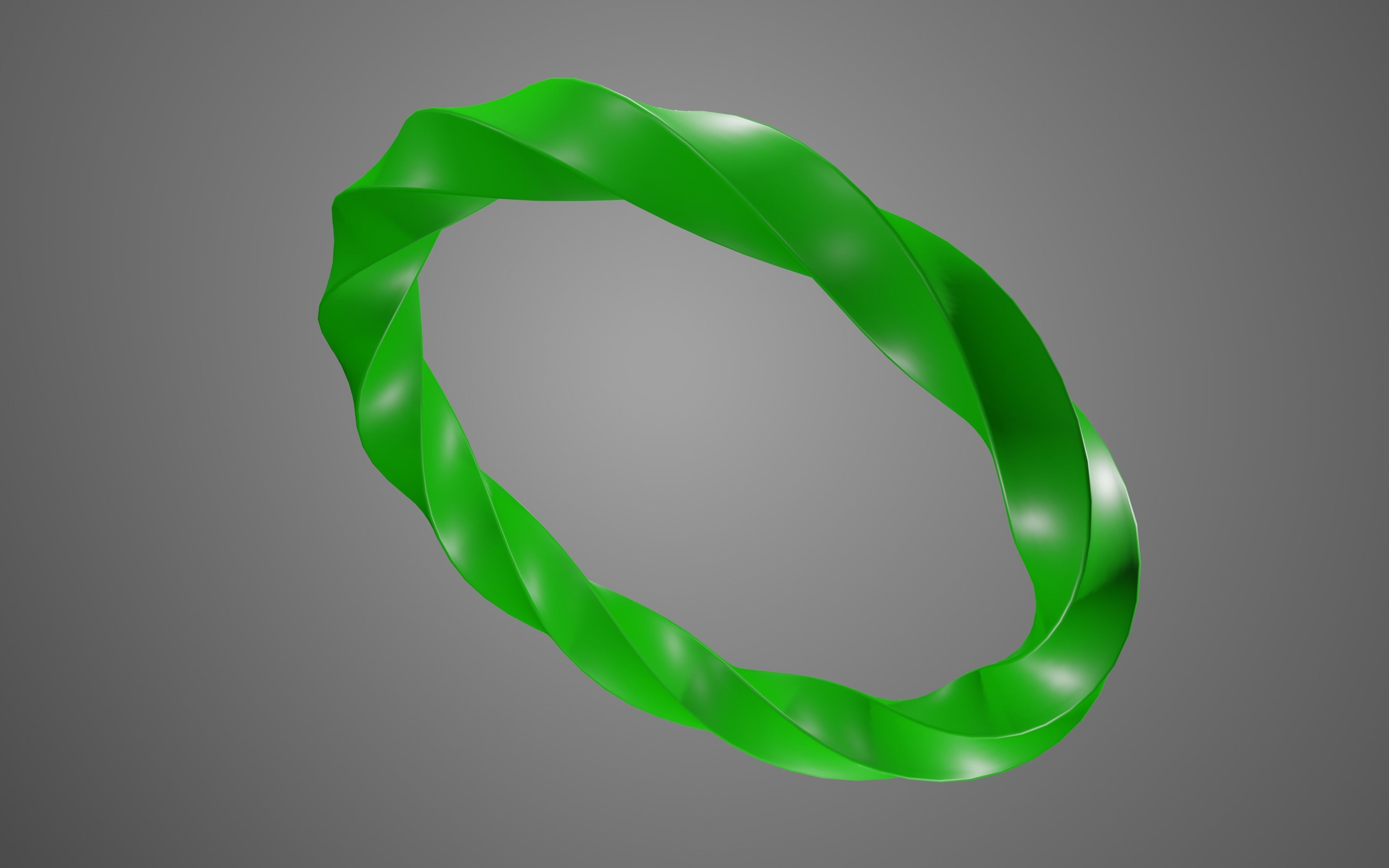 Green spiral ring model 3D print model_2