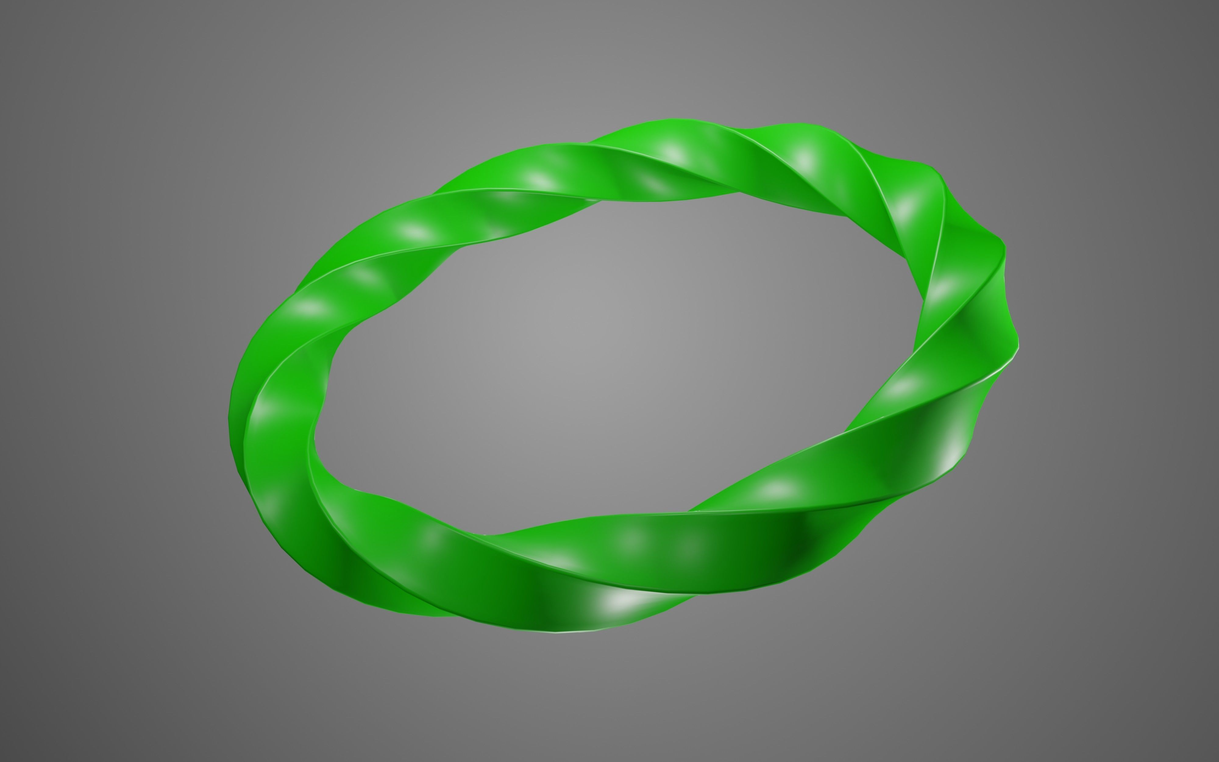 Green spiral ring model 3D print model_3