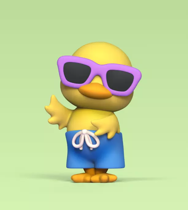 Chick with Sunglasses 3D print model