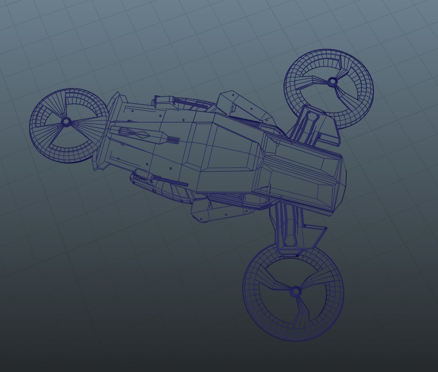 Scifi Spaceship Low-poly 3D model_9