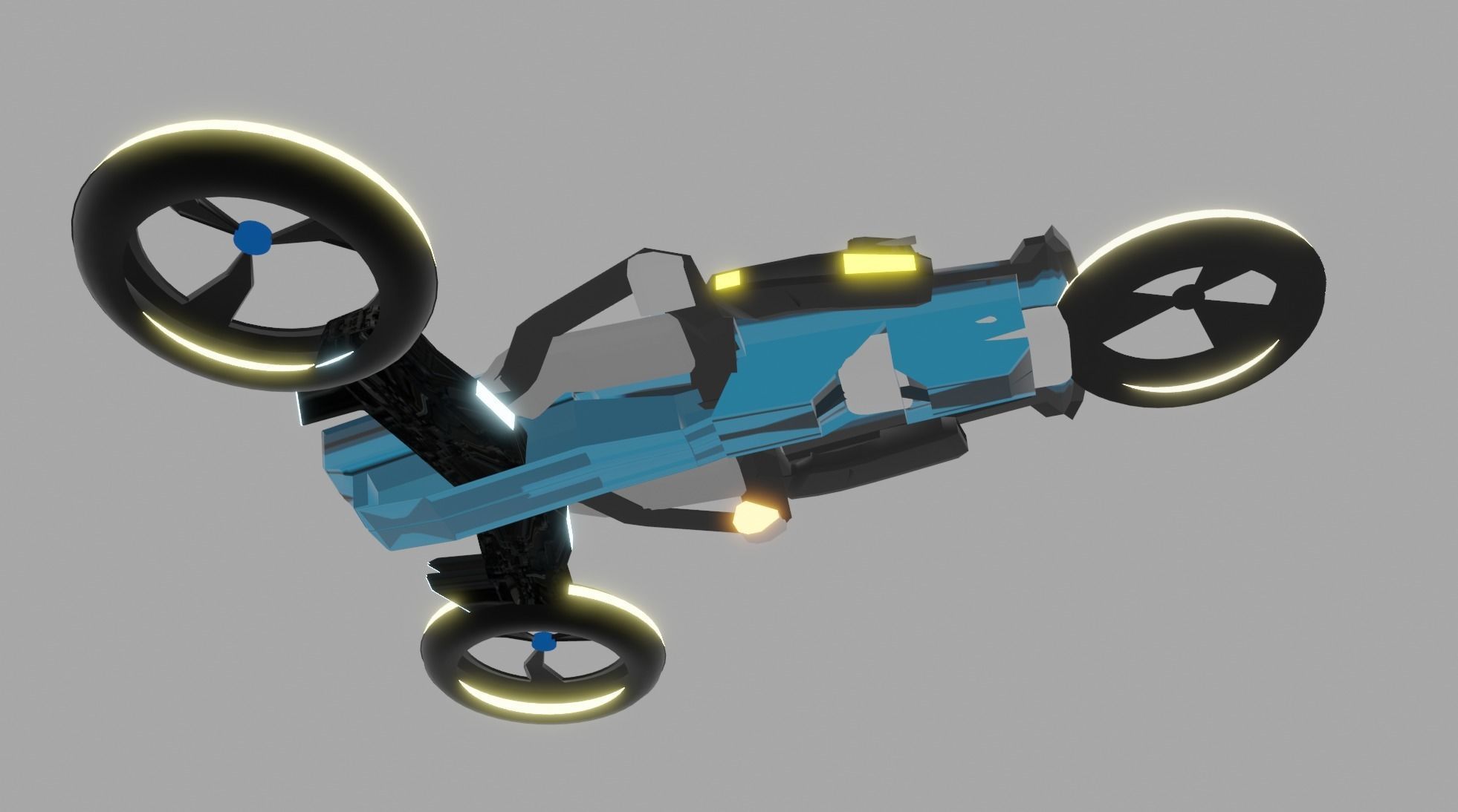 Scifi Spaceship Low-poly 3D model_6