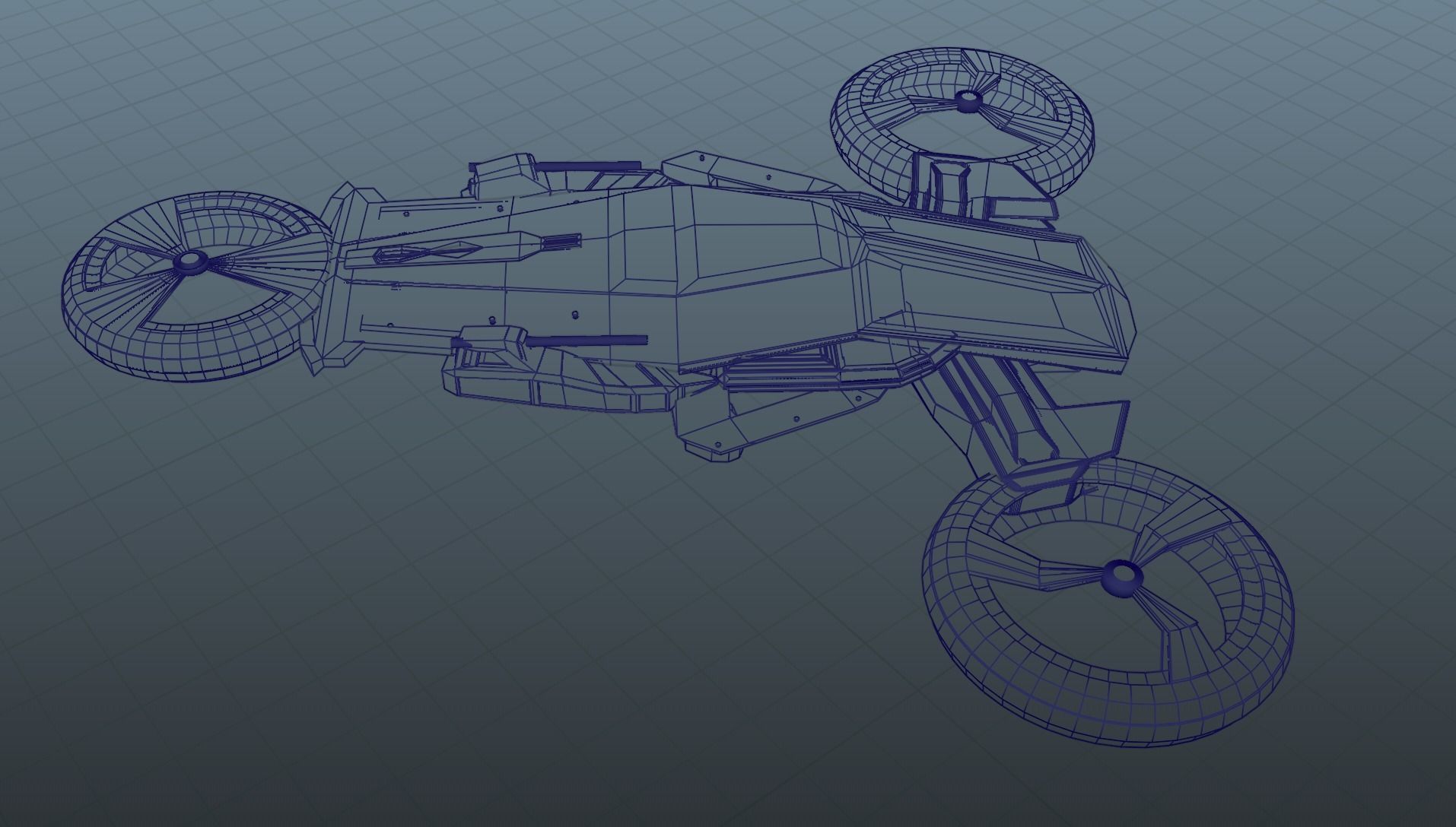 Scifi Spaceship Low-poly 3D model_22