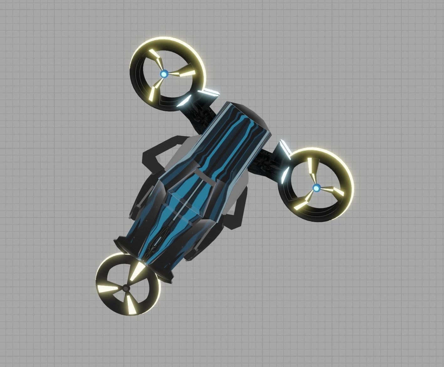 Scifi Spaceship Low-poly 3D model_4