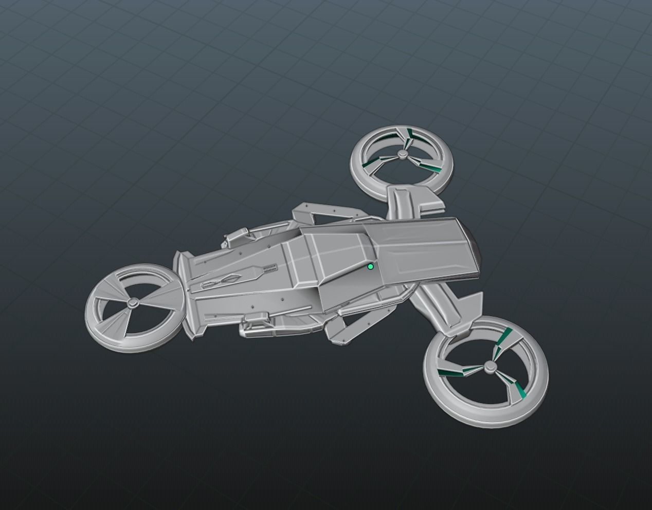 Scifi Spaceship Low-poly 3D model_11