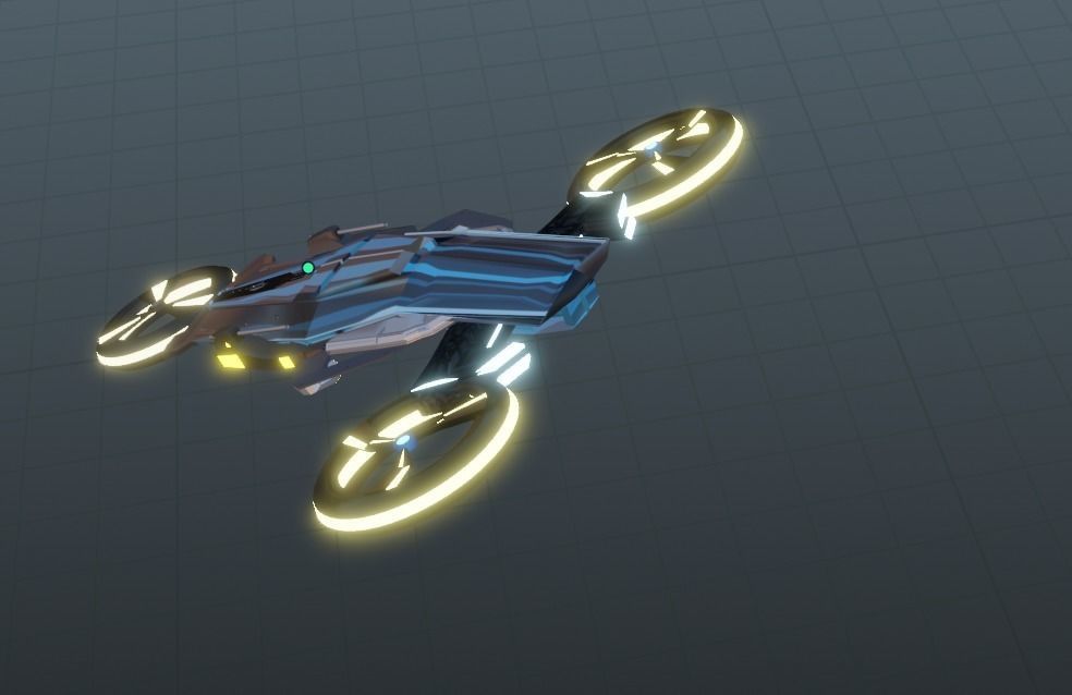 Scifi Spaceship Low-poly 3D model_17